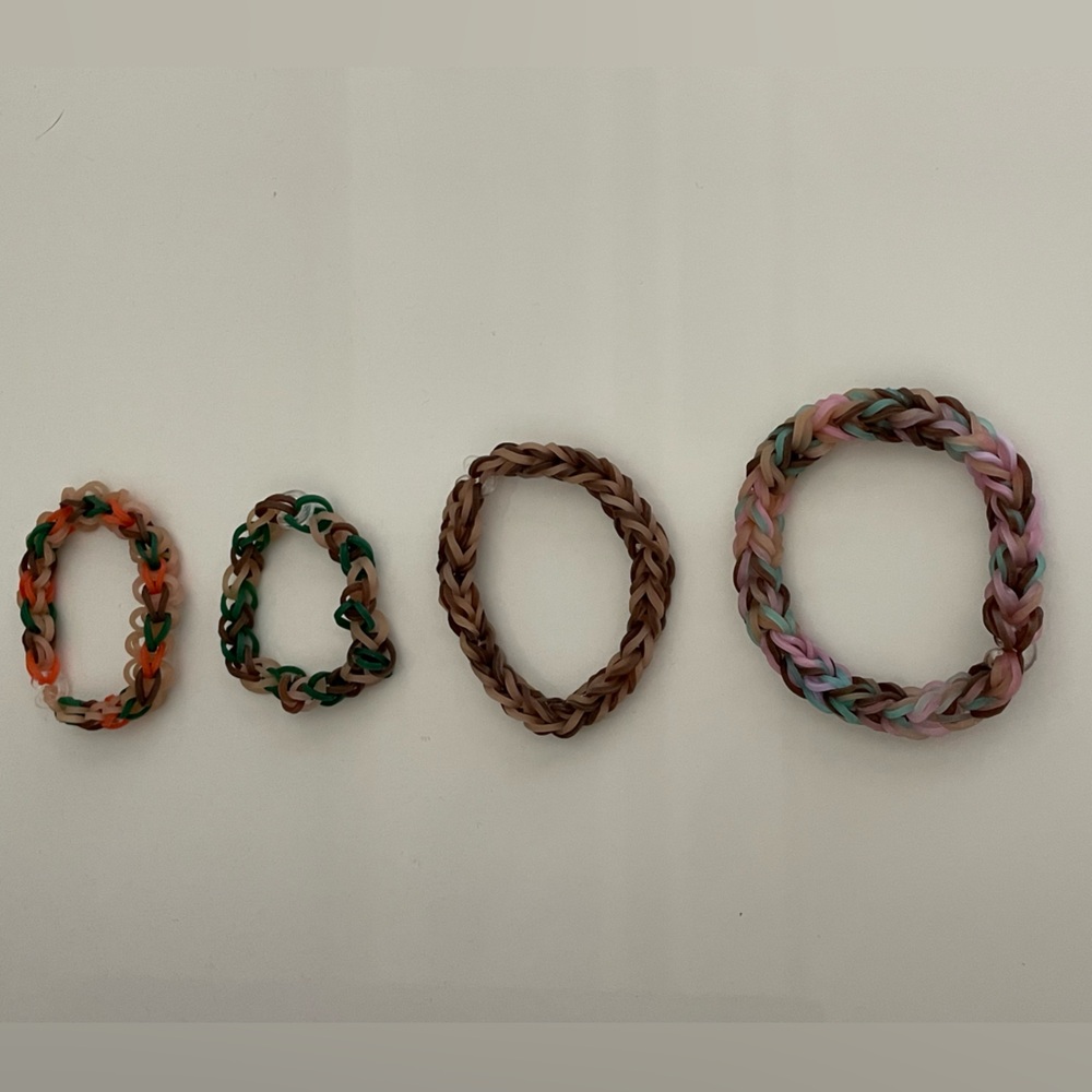 Handmade with love. Rainbow loom bracelets